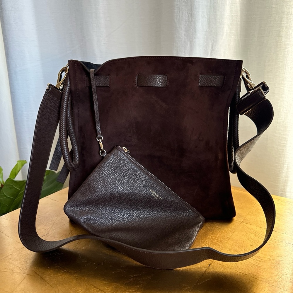 Tamara Mellon suede shoulder bag brown suede